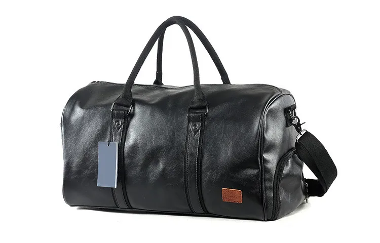 Мужская Новая сумка из искусственной кожи, большая Вместительная дорожная сумка, однотонная Повседневная Портативная сумка для багажа, сумка на плечо, многофункциональная сумка-тоут