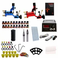 Роторный комплект тату-машинки 2 татуировки 20 цветные чернила Электропитание для тату аксессуары Перманентный макияж профессиональный набор татуировки