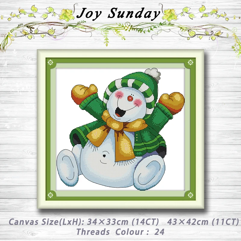 

Snowman cartoon patterns Counted Cross Stitch Cartoon Cross Stitch 11CT 14CT Cross-Stitch Kit Handmade Embroidery for Needlework