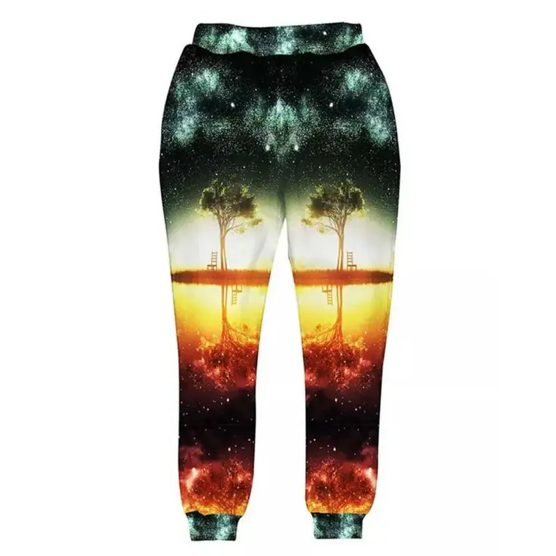 Magic Tree Pants Модные мужские штаны для бега с 3D принтом, цветные повседневные свободные спортивные штаны с изображением галактики и дерева, Классные брюки унисекс, большие размеры, Pantalon Homme - Цвет: Magic Tree Pants