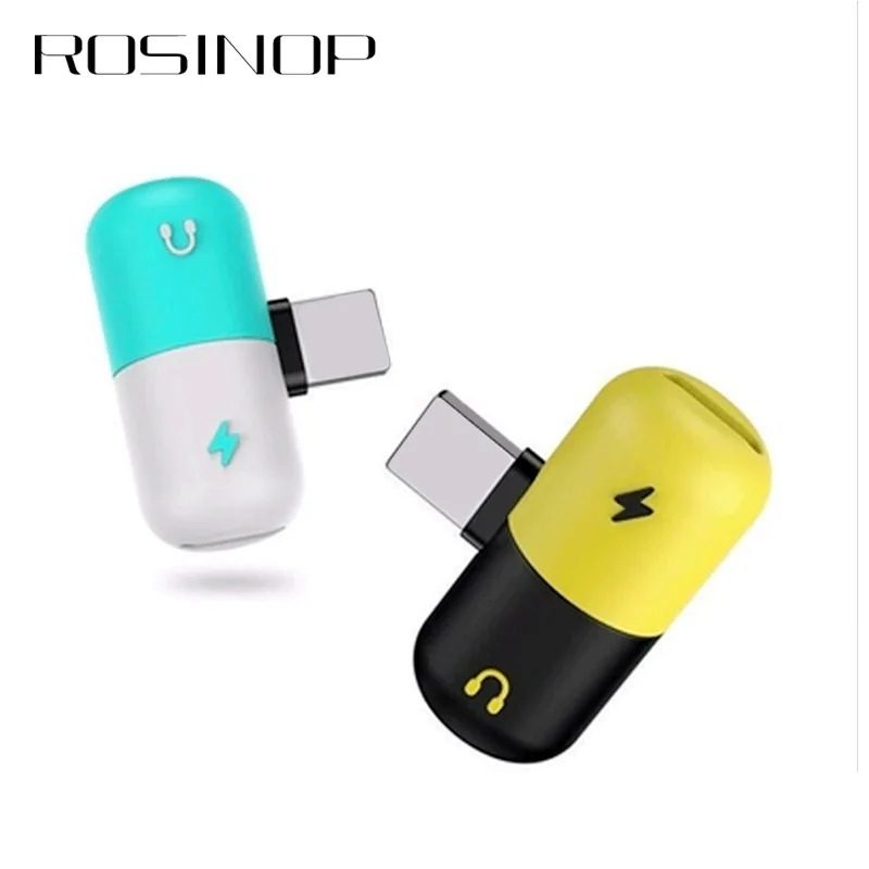 

Rosinop 2.4A Fast Charger AUX Cable Headphone Adapter For iphone Adapter For iphone xs max x xr 6 7 8 For Lightning adaptador