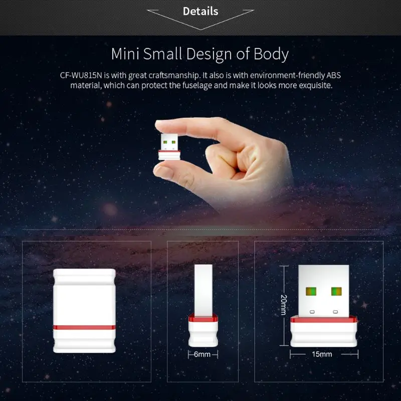 COMFAST CF-WU815N Wi Fi адаптер мини беспроводной сетевой карты 150 Мбит/с AP функция 2,4 г оконные рамы PC приемник Dongle Drive