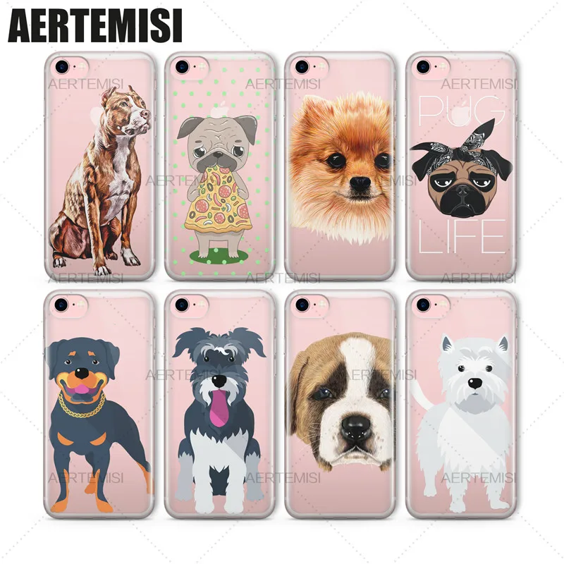 Aertemisi Phone Cases Cute Dogs Westie Bull Terrier Pug