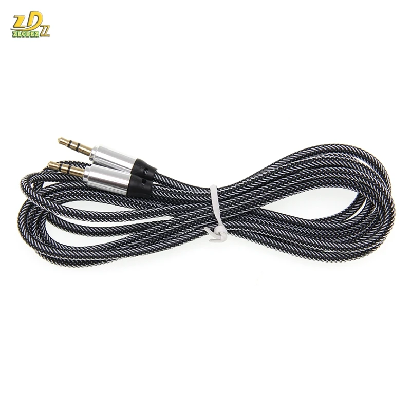 3 5 Jack Aux Cable 3 5mm Car fishnet Audio Cable 1 8M long Gold jack male to male speaker cables for Headphone Speaker 100pcs