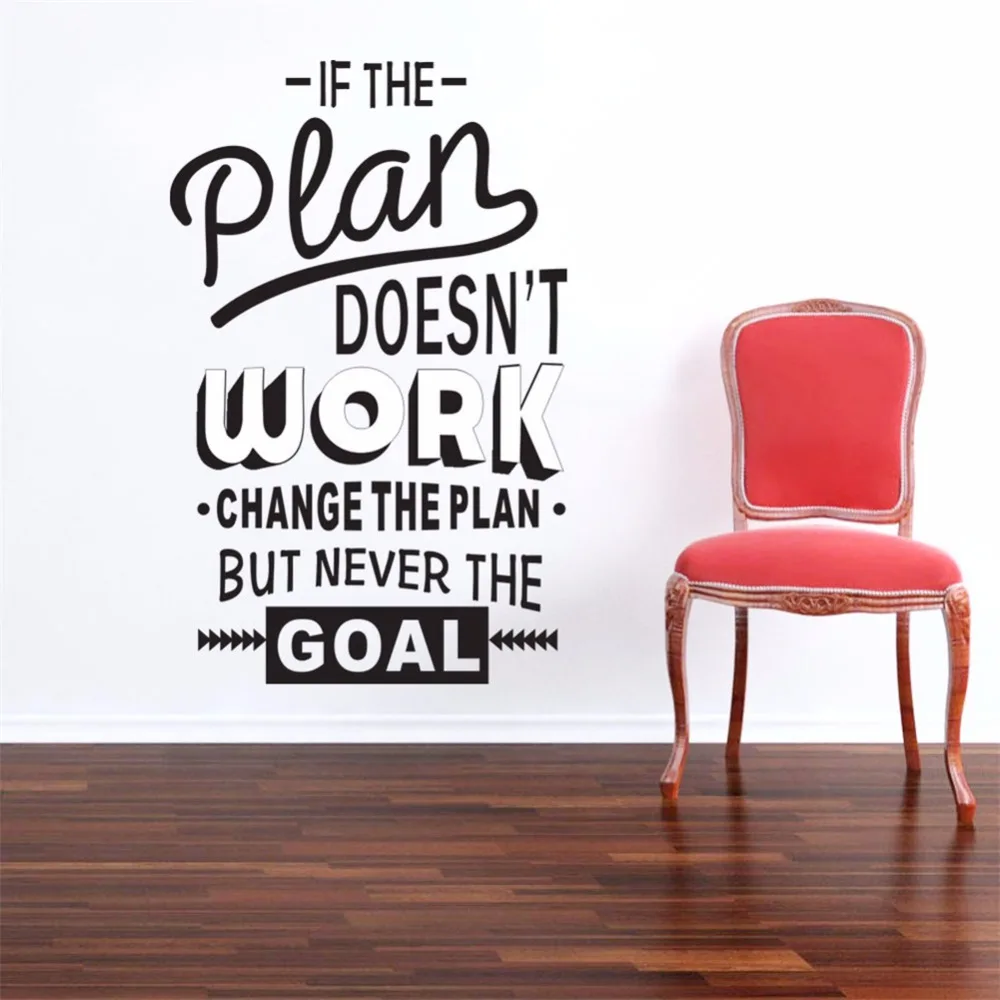 Motivational Vinyl Wall Sticker Quote If The Plan Doesn't Work Change