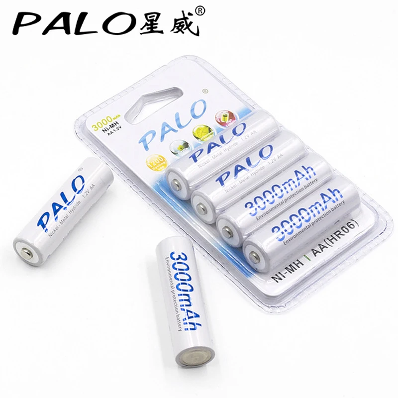 

6 Pcs 3000mAh 1.2v AA Rechargeable Battery for LED Light Toy Placement Battery For Camera Mp4 Toys Microphone
