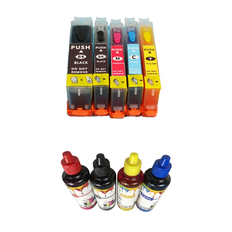 

PGI-570 CLI-571 XL Refillable ink cartridge + 4 color ink MG5750 MG5751 MG5752 MG5753 MG6850 MG6851 MG6852 printer