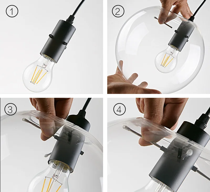 Modern Simple Nordic Glass Ball pendant Lamp Globe Chrome Pendant Lights Kitchen Lights for Dining Room Kitchen Bar Restaurant (17)