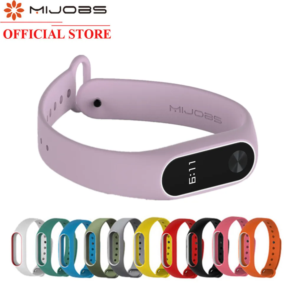 

Mijobs Mi Band 2 Strap Silicone Bracelet Wristband Smart Band Accessories wrist Strap xiomi for Xiaomi mi band 2 black Strap