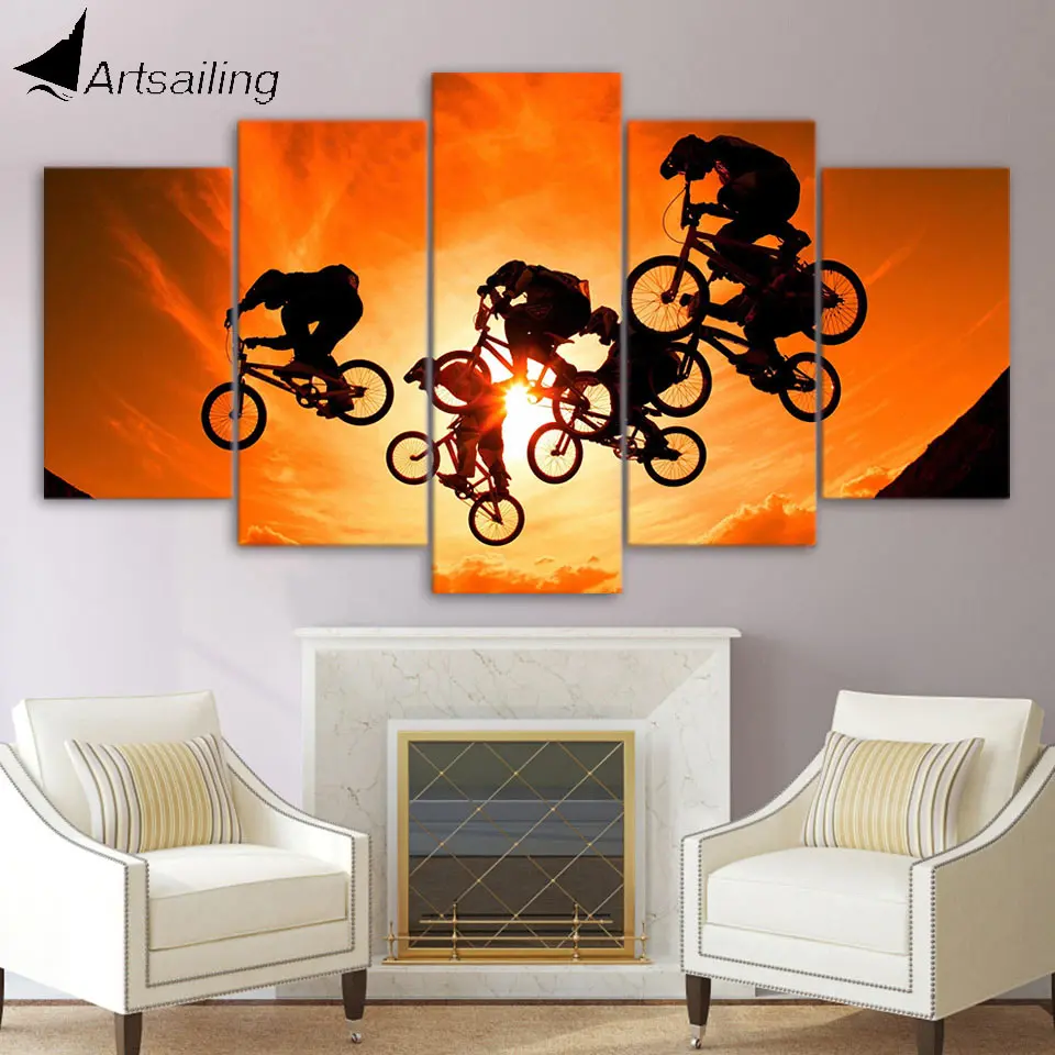 Buy ArtSailing 5 Piece Canvas Art bicycle Riding