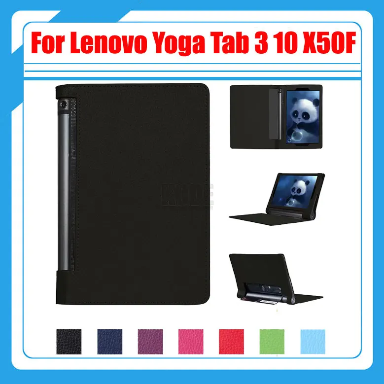 

Pu Litchi Folio Stand PU Leather Cover Smart Case For Lenovo Yoga Tab 3 10 YT3-X50 X50F X50M X50L 10.1 inch + Screen Protectors