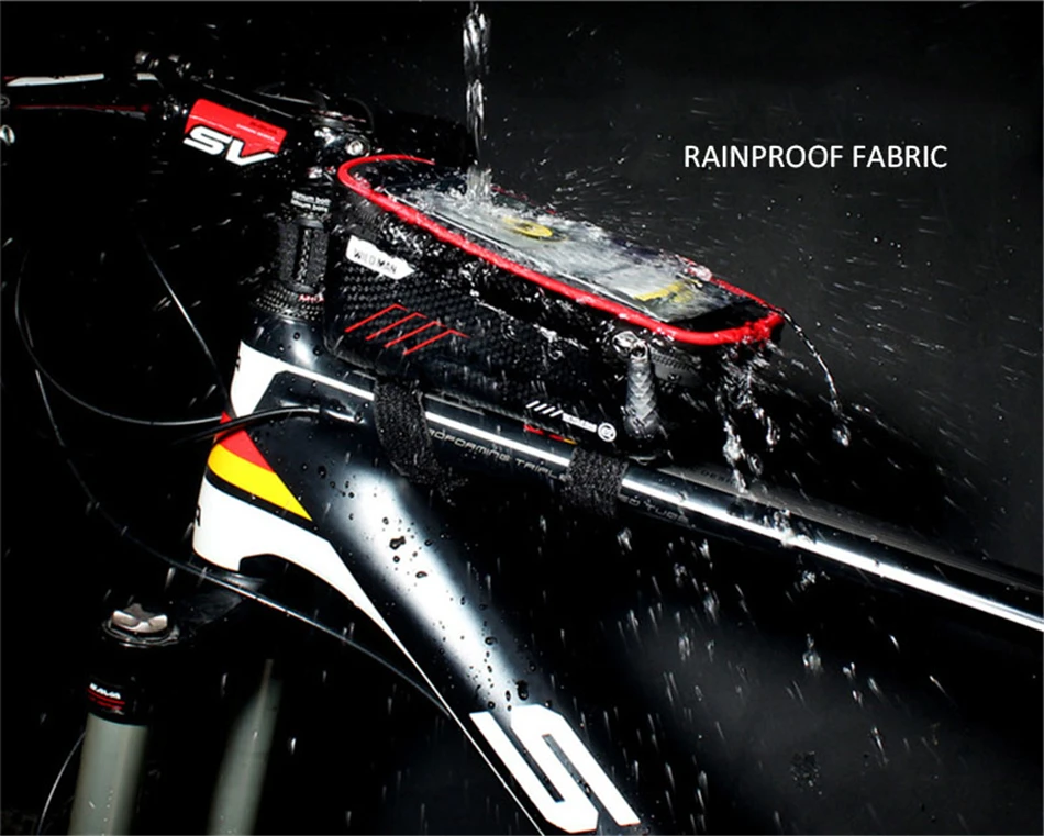 Discount Bicycle Bag Rainproof Front Bike Bag Touchscreen 6.2 inch Mobile Phone Case Bicycle Top Tube Bag Cycling Accessories 4 7