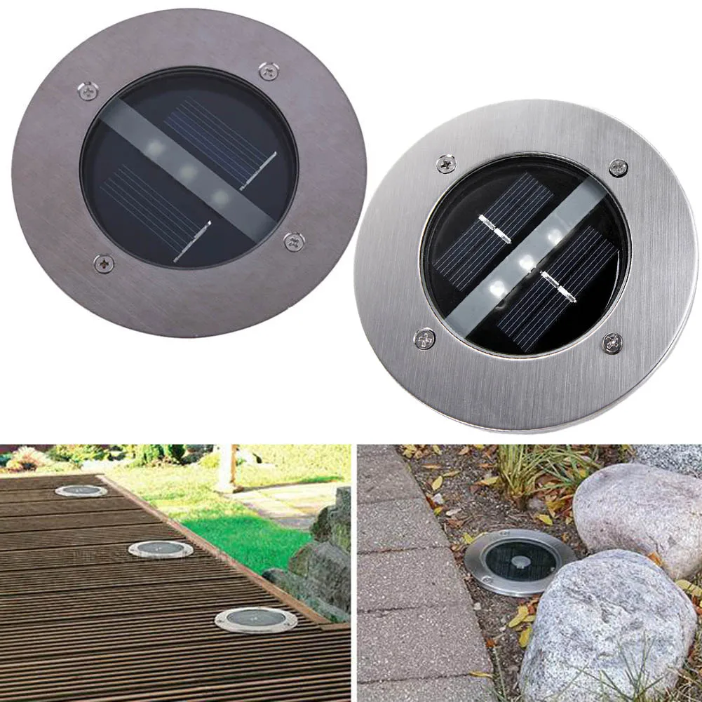 

3 LED Solar Powered Garden Pathway Lighting Bulb Outdoor Underground Waterproof Lawn Lamp 2V 100mA Solar Panel NG4S