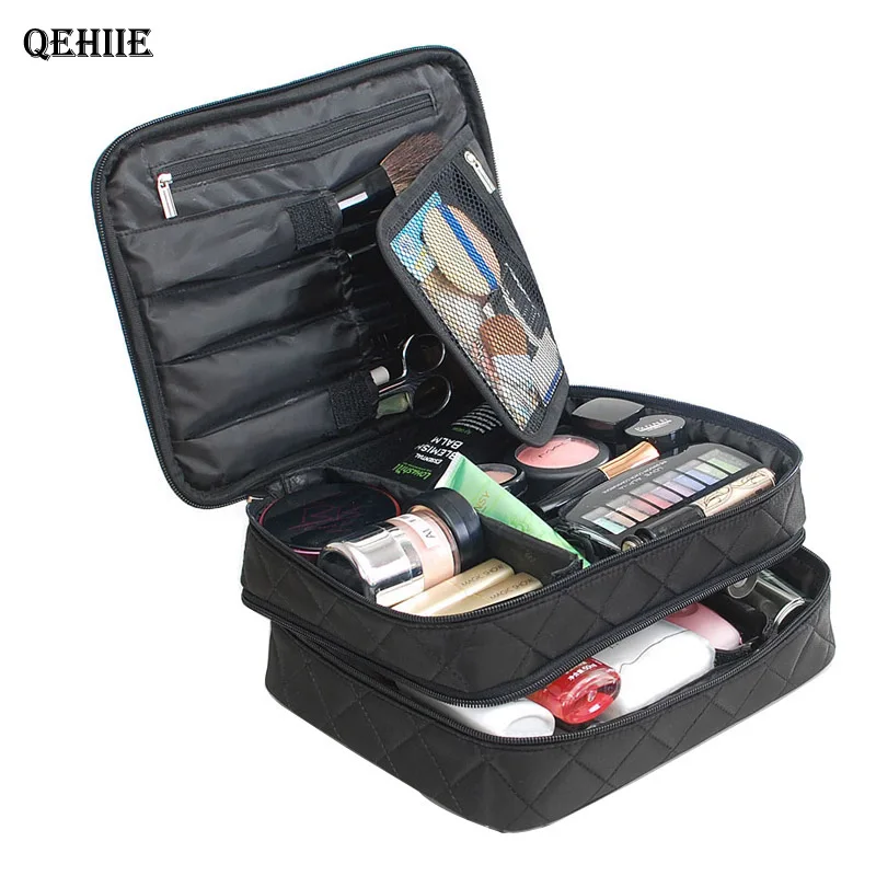 Продажа Косметичка MS большой ёмкость двойной слои Косметичка органайзер путешествия косметичка многофункционал