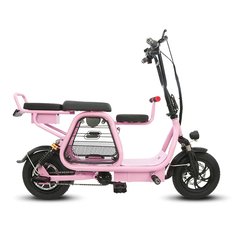 pink 15Ah 12-дюймовый литиевая батарея для электрического велосипеда складной Трехместный Электрический велосипед ребёнка ройялас корзина для велосипеда для взрослых двухколесный скутер - Цвет: pink 15Ah