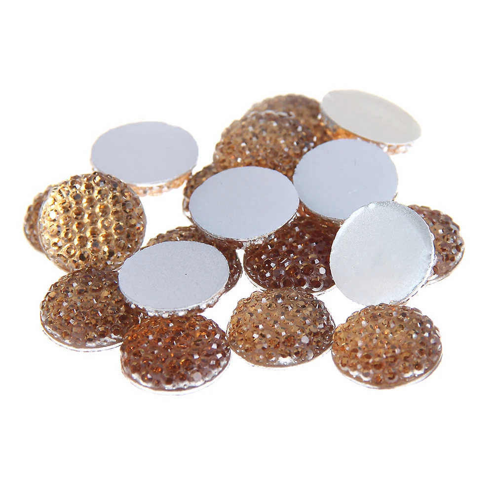 

14mm 40pcs Many Colors Round Flatback Non Hotfix Scrapbook Resin Rhinestones Use Glue On DIY Crafts Decorations Fabric Garments