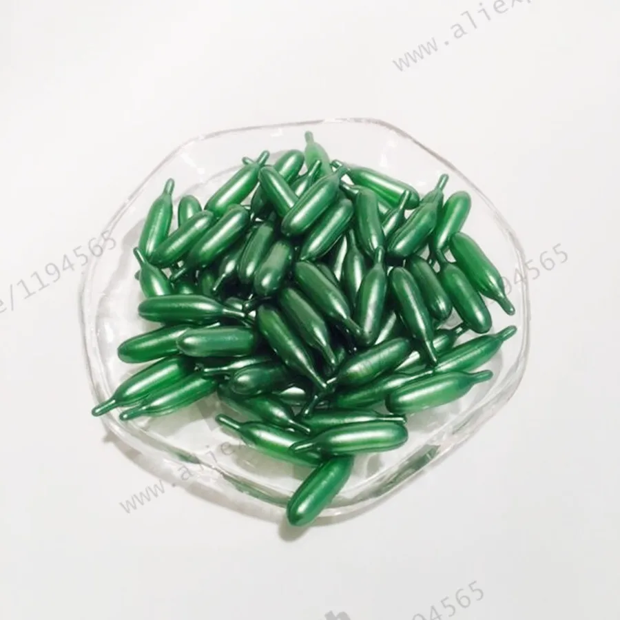 Упаковка 20 штук зеленые капсулы для лица Сыворотка Витамин Е сужает поры лечение акне, увлажнение внешнего использования