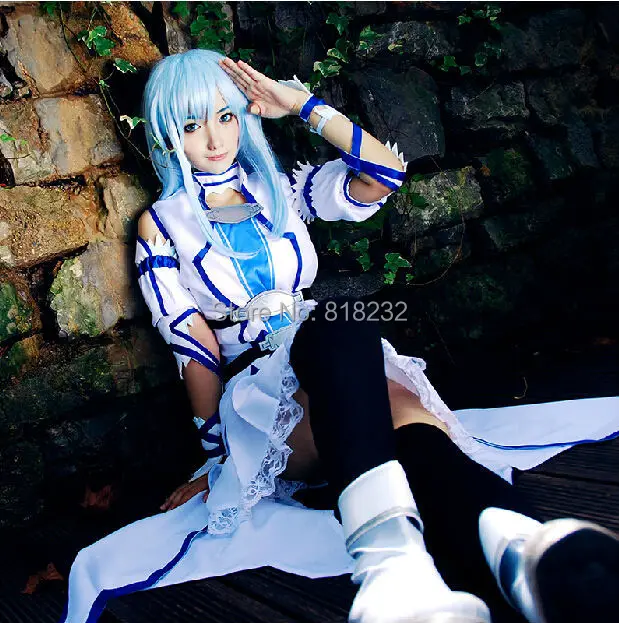 Preise SAO Schwert Art Online Yuuki Asuna Uniform Kleid Outfit Anime Cosplay Kostüme