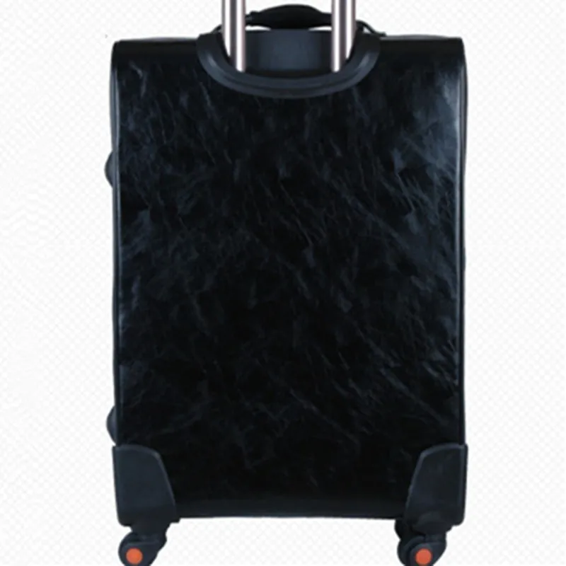 Багажная деловая сумка на колесиках из полиуретана в стиле ретро, чемодан, сумка для багажа, багажная сумка, сумка для посадки, Спиннер, колеса, для мужчин, удобная компьютерная тяга, багажник