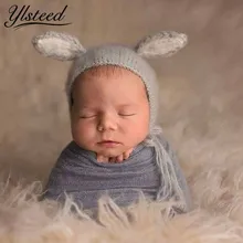 Детские шапки с заостренными ушками медведя для новорожденных, мохер, костюм для фотосъемки Khawaii, детские шапки, вязаные шапочки, аксессуары для фотосъемки младенцев