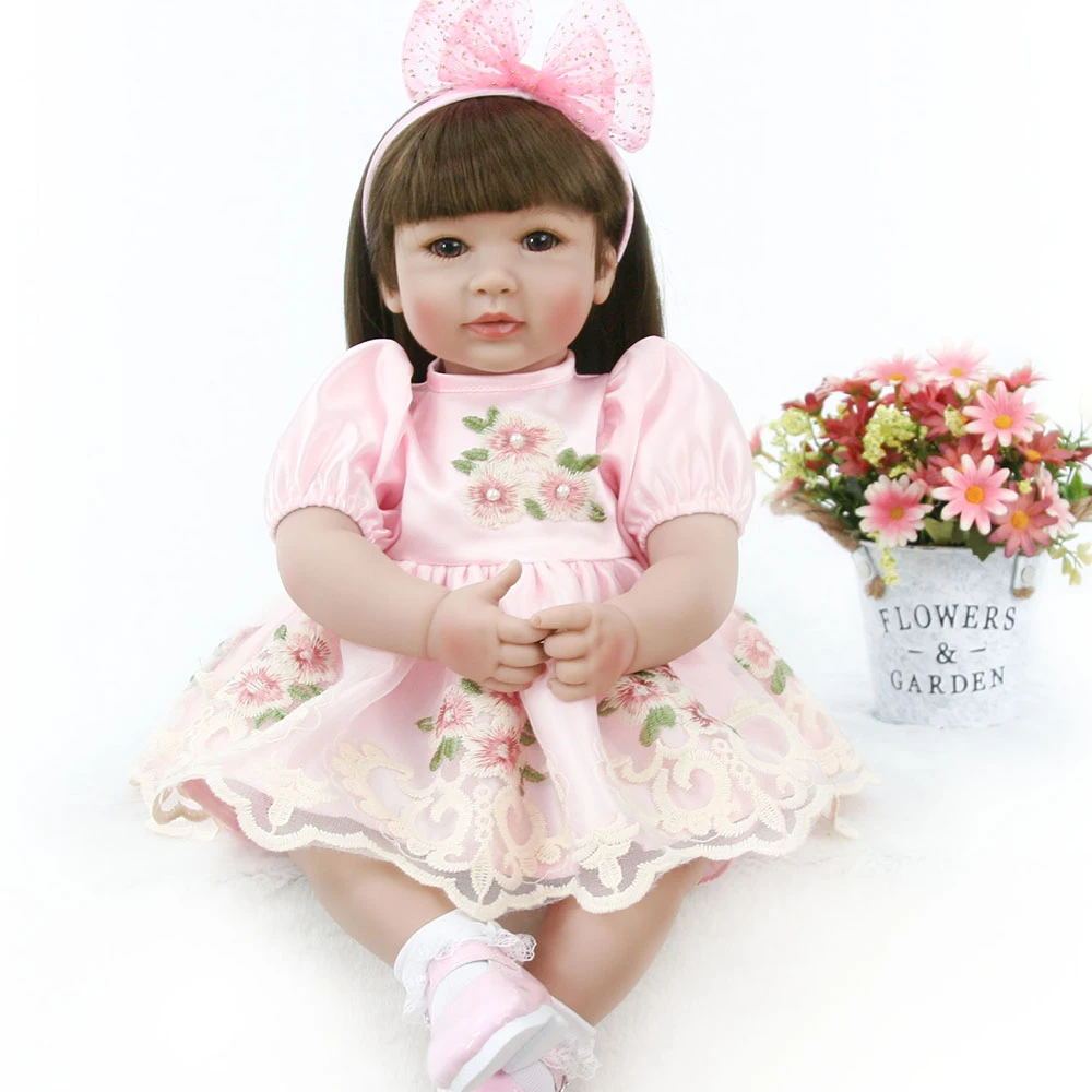 

New Reborn Baby Doll Soft Silicone Vinyl reborn girl princess toddler doll 55cm bebes reborn l.o.l doll surprises gift for kids