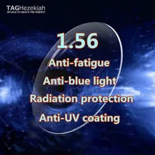Tag hezekiah 1,56 асферический анти-синий анти-излучение Анти-усталость Топ уровень бренд по рецепту линзы оптическая близорукость смола