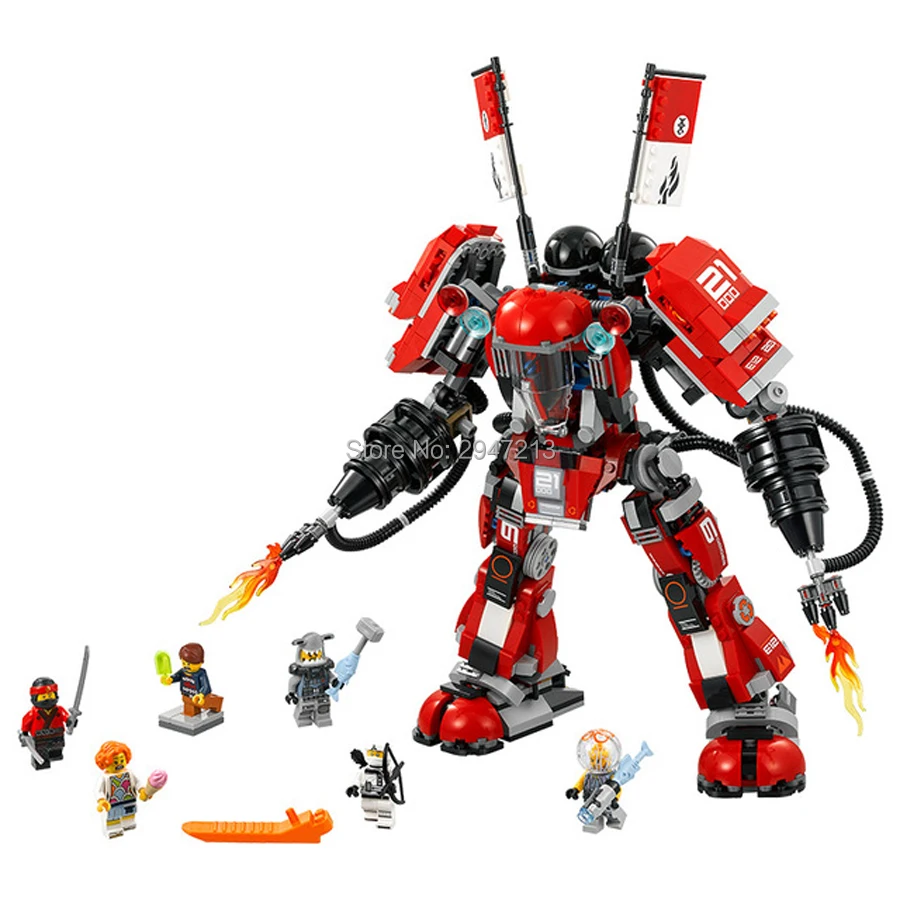 

compatible LegoINGlys NinjagoINGlys flame Mech robot Building Blocks mini kai zane devil figures brick toys for children gift