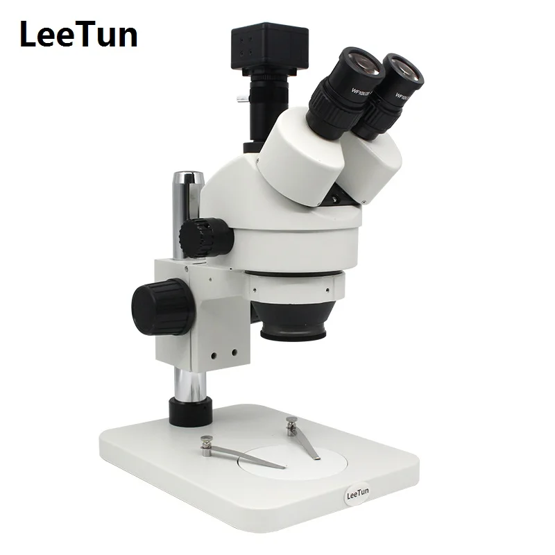 

LeeTun 7X-45X Simul-focal Trinocular Zoom Stereo Microscope with 5.0MP USB Camera Electronic Eyepiece for Mobile Phone Repairing