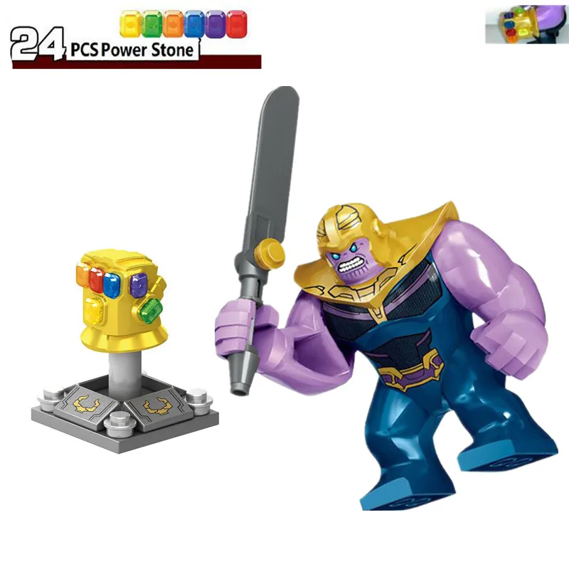 

2Pcs Marvel Avengers Infinity War Super Heroes Thanos Infinity Gauntlet Model Building Blocks Action For Children Toys Gift