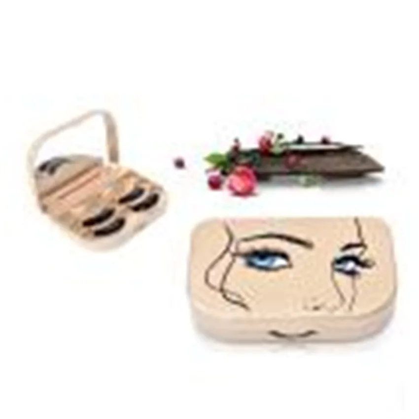 

Fashion women Acrylic Cute Bow False Eyelash Storage Box Makeup Cosmetic Mirror Case Organizer tools #0321 BA