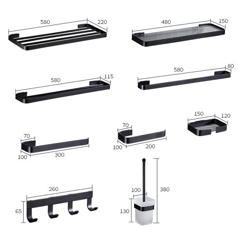 Европа роскошные черные 6 дюймов Ванная комната полотенце Комплект полок черный/держатель для полотенец/держатель для бумаги держатель Ванная комната полка черный Ванная комната аксессуар MJ7700