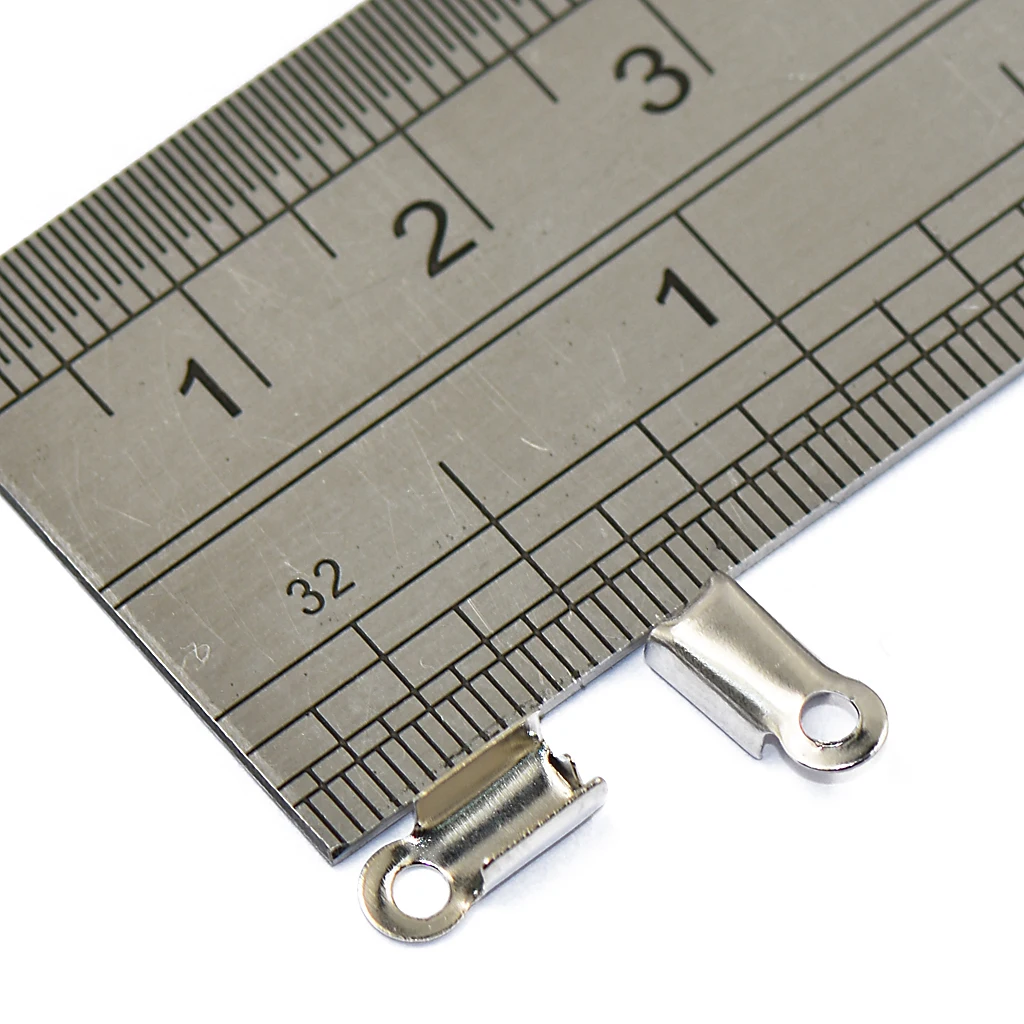 200Pcs Cord Ribbon Clamp End Crimps Findings 10 x 4.5mm for Jewelry Making