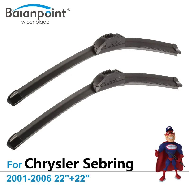 Wiper Blades for Chrysler Sebring 2001 2006 22"+22", Set of 2, Car