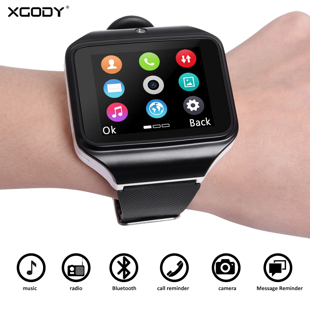 

XGODY S2.0 Bluetooth Smart Watch Phone Call Smartwatch SIM TF Card 0.3MP Camera Men Women Wearable Devices for IOS Android