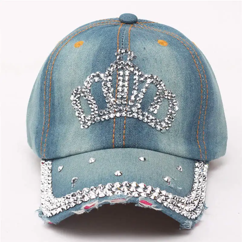 Женская Кепка Snapback летняя Женская бейсбольная кепка плоская хип-хоп Алмазная парусиновая Женская корона шляпа Регулируемый Зонт соломенная шляпа с вышитыми буквами 56 - Цвет: C