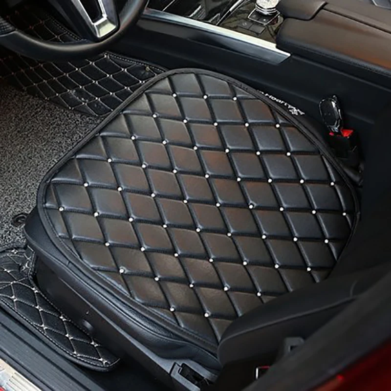 US $16.98 PU Leather Crystal Diamond Car Seat Cushion Covers For Women Girls Universal Size Car Seat Protector Auto Interior Accessories