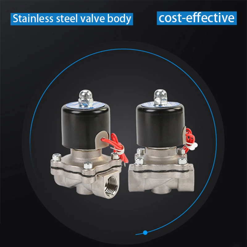 1/" 3/8" 1/" 3/4" " DN8 DN15 DN25 Электрический электромагнитный клапан из нержавеющей стали 12 В 24 В 220 В 110 В пневматический клапан для воды, масла, Газа
