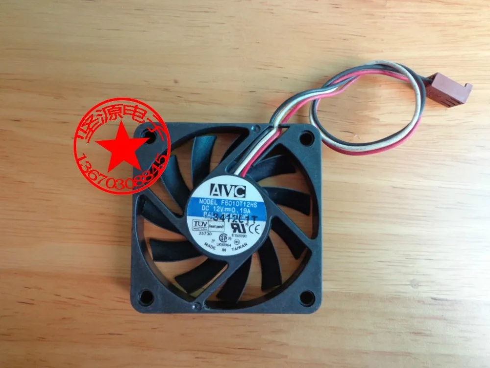 Оригинальный AVC 12V 0.19A 6 см шариковый подшипник F6010T12HS охлаждающий вентилятор|cooling
