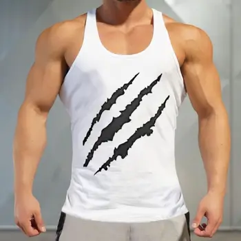 

gym white Running Vests 2018 Undershirts Sleeveless T-Shirts Top Male summer Quick Dry Athletic Fit Outdoor Sports