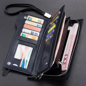 

Fashion New Men's Wallet Europe And America Men's Clutch Bag Long Zipper Handbag Multi-Function Business Clutch