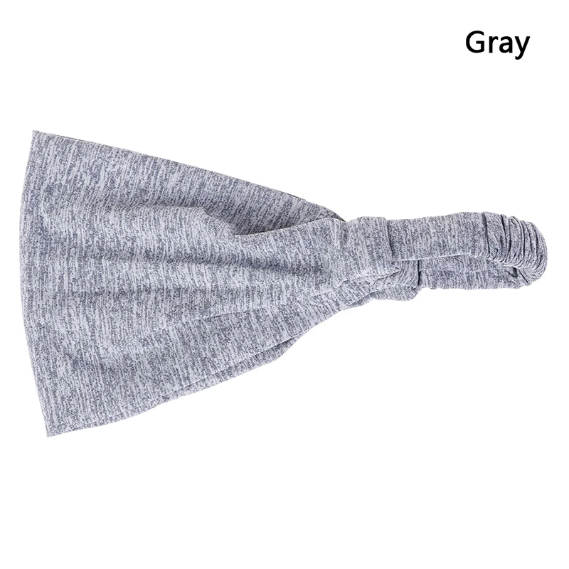 Light Grey Для женщин лента для волос при занятиях йогой бег обруч для волос для спорта Для мужчин тюрбан с узлом головки Warp повязка на голову широкий эластичный спортивная повязка на голову для йоги - Color: Light Grey
