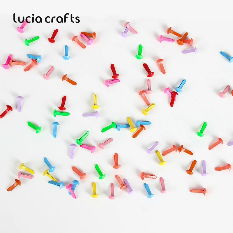 Lucia crafts 100 шт 4,5*8 мм Случайные Смешанные железные штифтики для скрапбукинга, украшение, крепежные детали, сделай сам, металлические принадлежности G0935