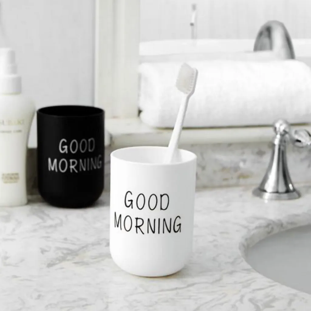 Стаканы для ванной комнаты зубная щетка чашка Круглая Простая простая чашка пара зубная чашка хорошее утро 328A