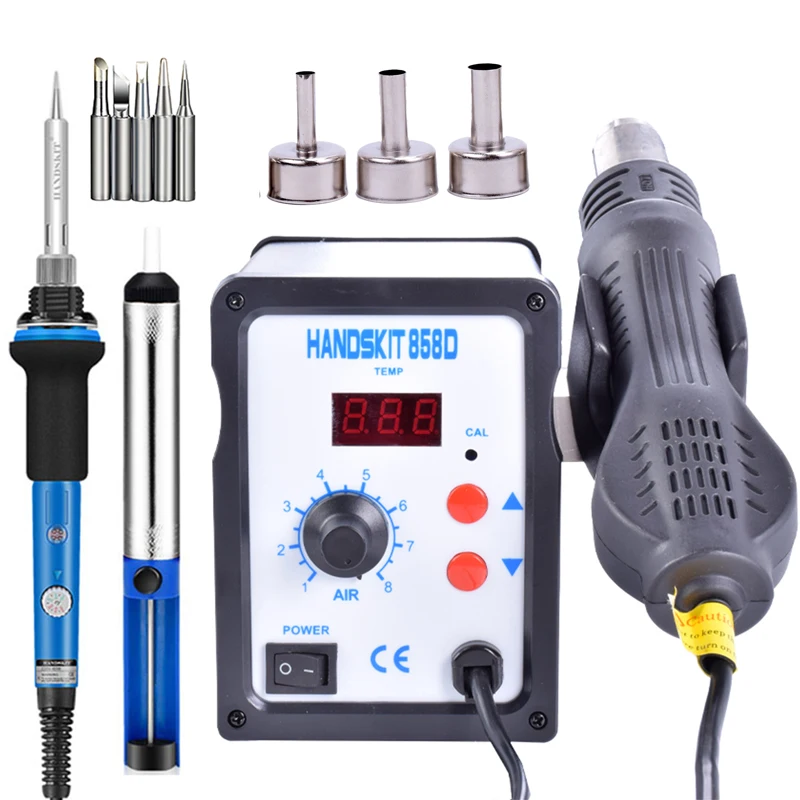 

858D solder station handle hot air gun 110v/220V digital soldering iron station bga rework station solder station handle