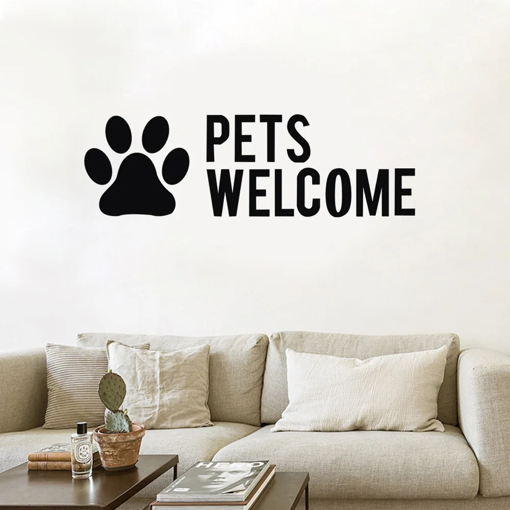 PETWELCOM Letters Wall Sticker Pet Shop PVC Wall Decal Dog Cat Mural Art Sticker Pet Grooming Salon Decoration