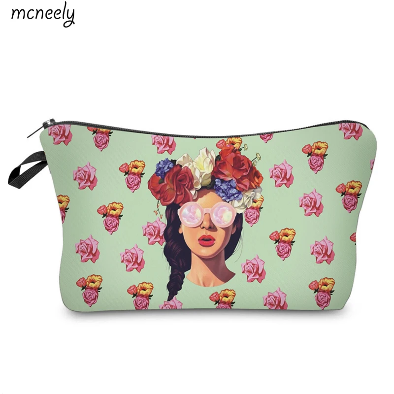 

Hot 3D Printing Cartoon Make Up Case Travel Wash Pouch Zipper Cosmetic Bag Waterproof Make Up Organizer Toiletry Storage