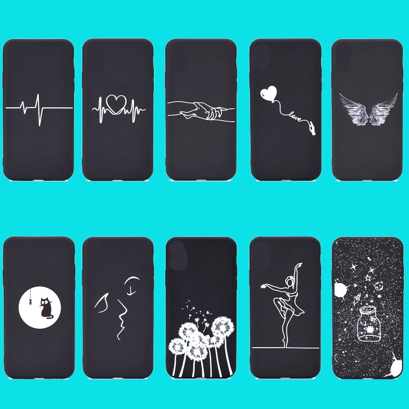 

Fashion Simple Line Soft Black TPU Phone Silicon Cover Skin Coque Funda for HUAWEI Nova 3i P Smart 2019 Honor 10Lite 8X V20 Case