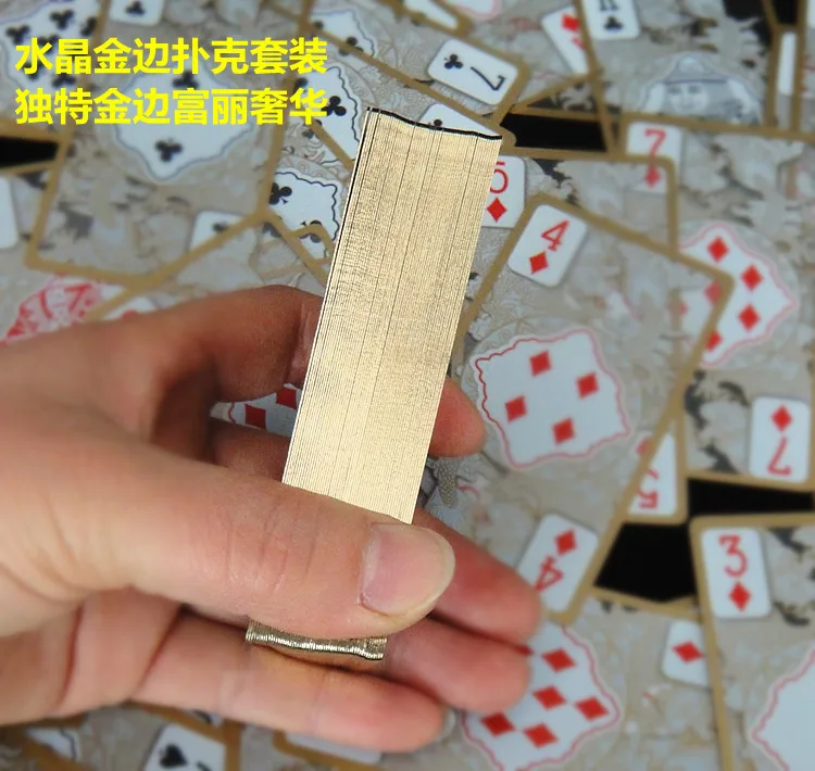 1 шт. Водонепроницаемый Пластик покер карты позолотой кристалл