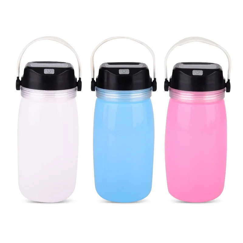 

USB Rechargeable Outdoor Lights Portable Camping Water Bag Solar Charging Light Creative Sports Mountaineering Luminous Cup