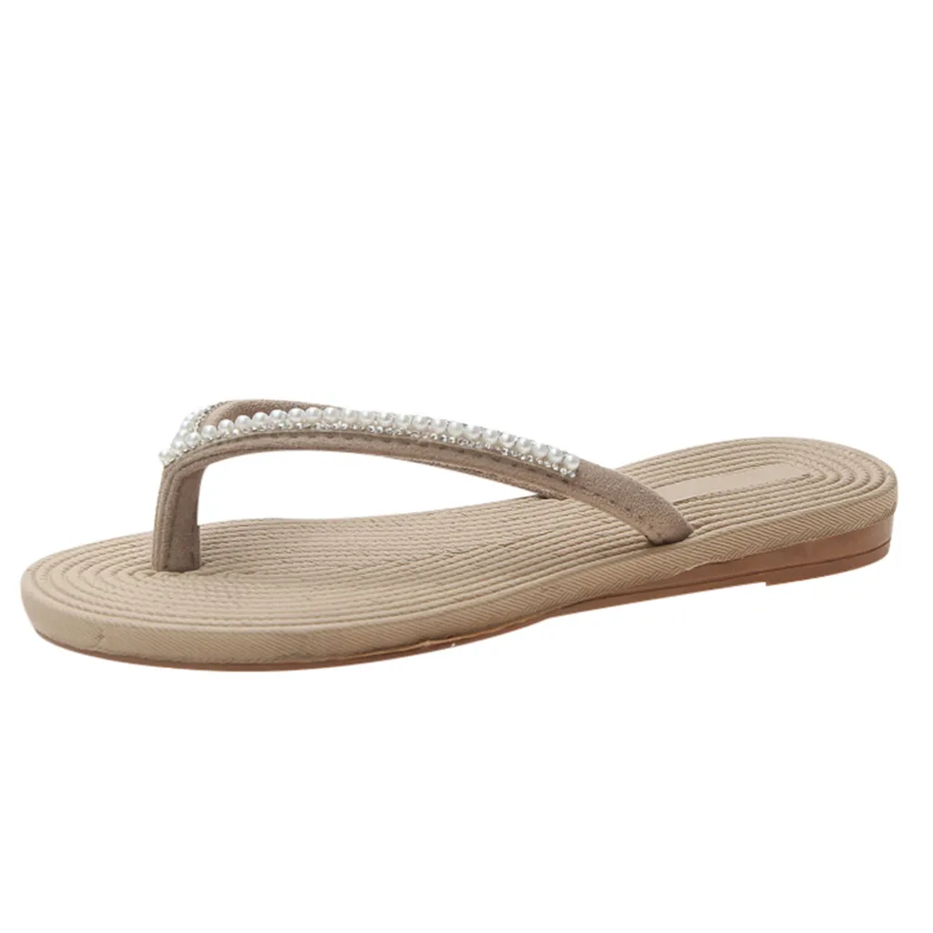 

Bohemian Women's Ethnic Style Flip Flops String Bead Clip-Toe Beach Slipper fashion flat Round Toe slipper shoe outside Apr 10